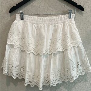 White Eyelet Layered Skirt Sise M organic cotton